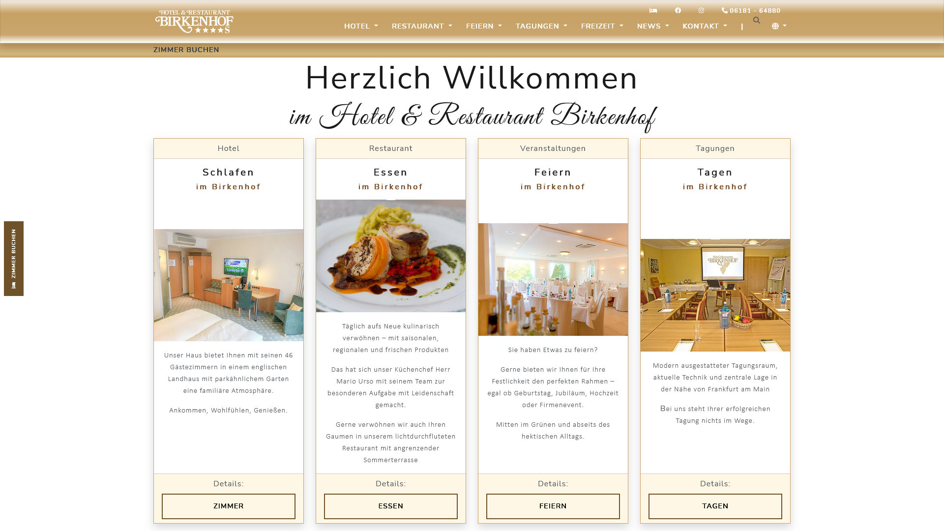 Screenshot neue Website 2022 Hotel Birkenhof